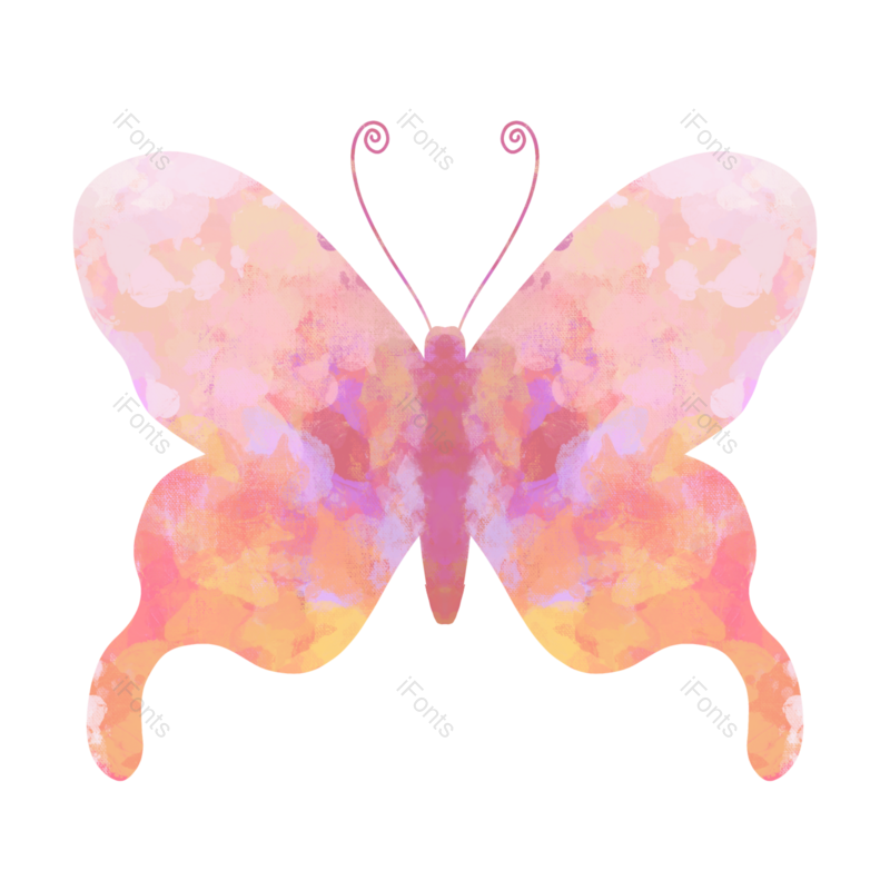 卡通图片,插画元素,蝴蝶PNG,水彩免抠素材